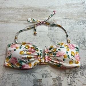 Victorias Secret White Lemon and Peony Floral Print Bikini Top